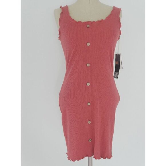 Trixxi Button-Front Bodycon Tank Dress Size S - Picture 1 of 5